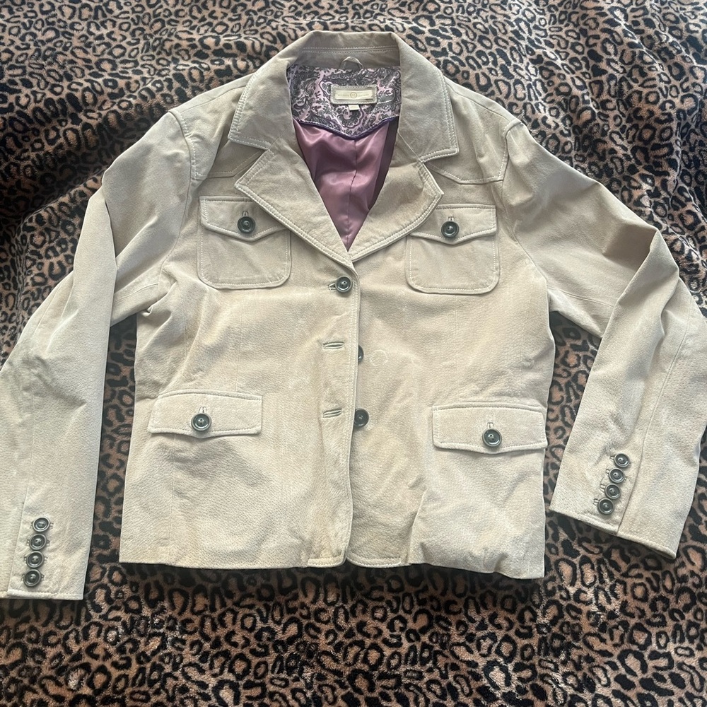 Wilson Leather Suede tan jacket coat XL